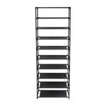 10 Tier Stackable Shoe Rack Storage Shelves - Stainless Steel Frame Holds 50 Pairs Of Shoes - N/A - Home Symphony