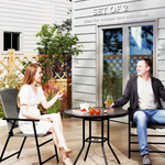 Outsunny Outsunny 2pcs Rattan Chair Foldable Garden Furniture w/ Armrest Grey - Folding Chairs