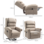 HOMCOM Lift Recliner Chair Oversized Remote for Elderly: beige lift recliner with remote pocket.