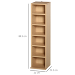 Unbranded Set of 2 CD Media Display Shelf Unit Tower Rack w/ Adjustable Shelves Wood Color - Wine Rack