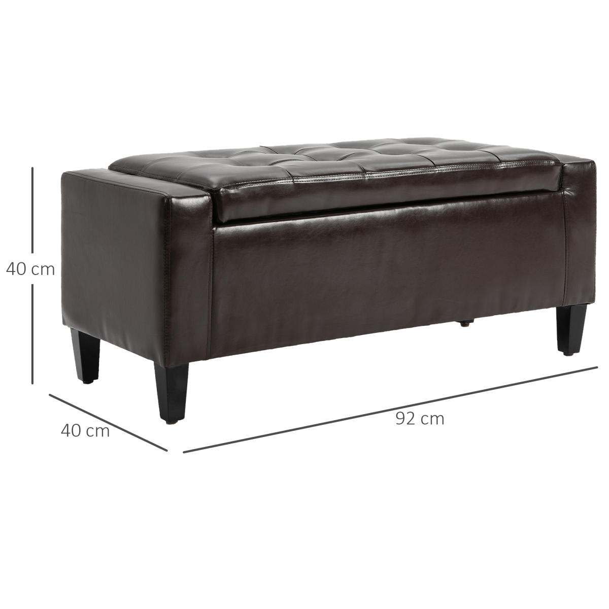 Deluxe Storage Ottoman Bench Large Tufted Lid With Inner Storage For Living Room Entryway - HOMCOM - Home Symphony