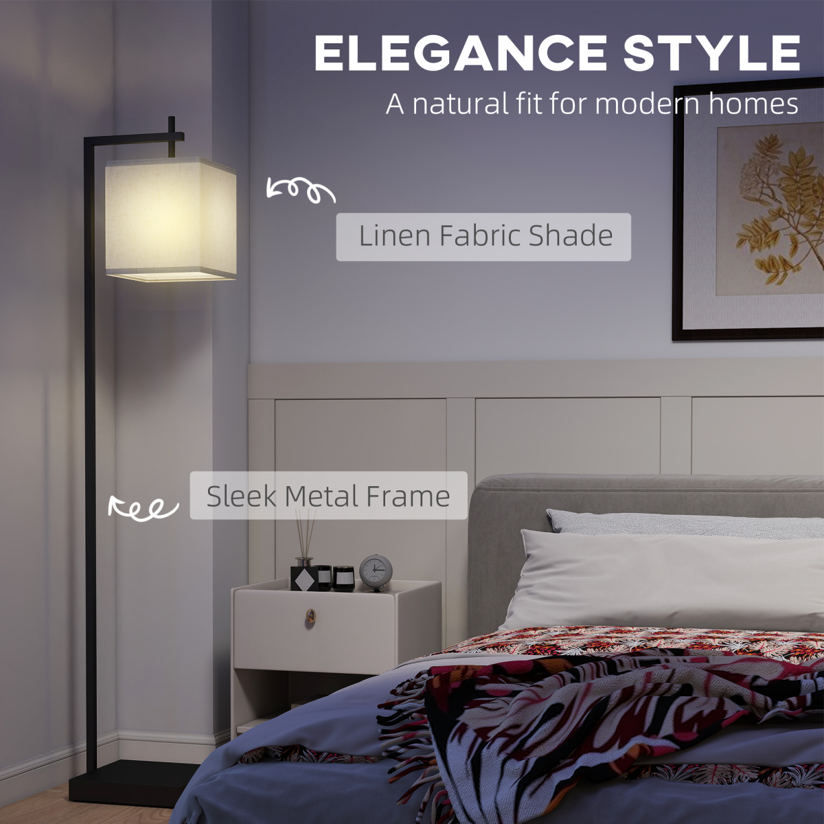 Illuminate your space with the HOMCOM 66" Modern Floor Lamp for Living Room with 10 Brightness Levels for versatile lighting.