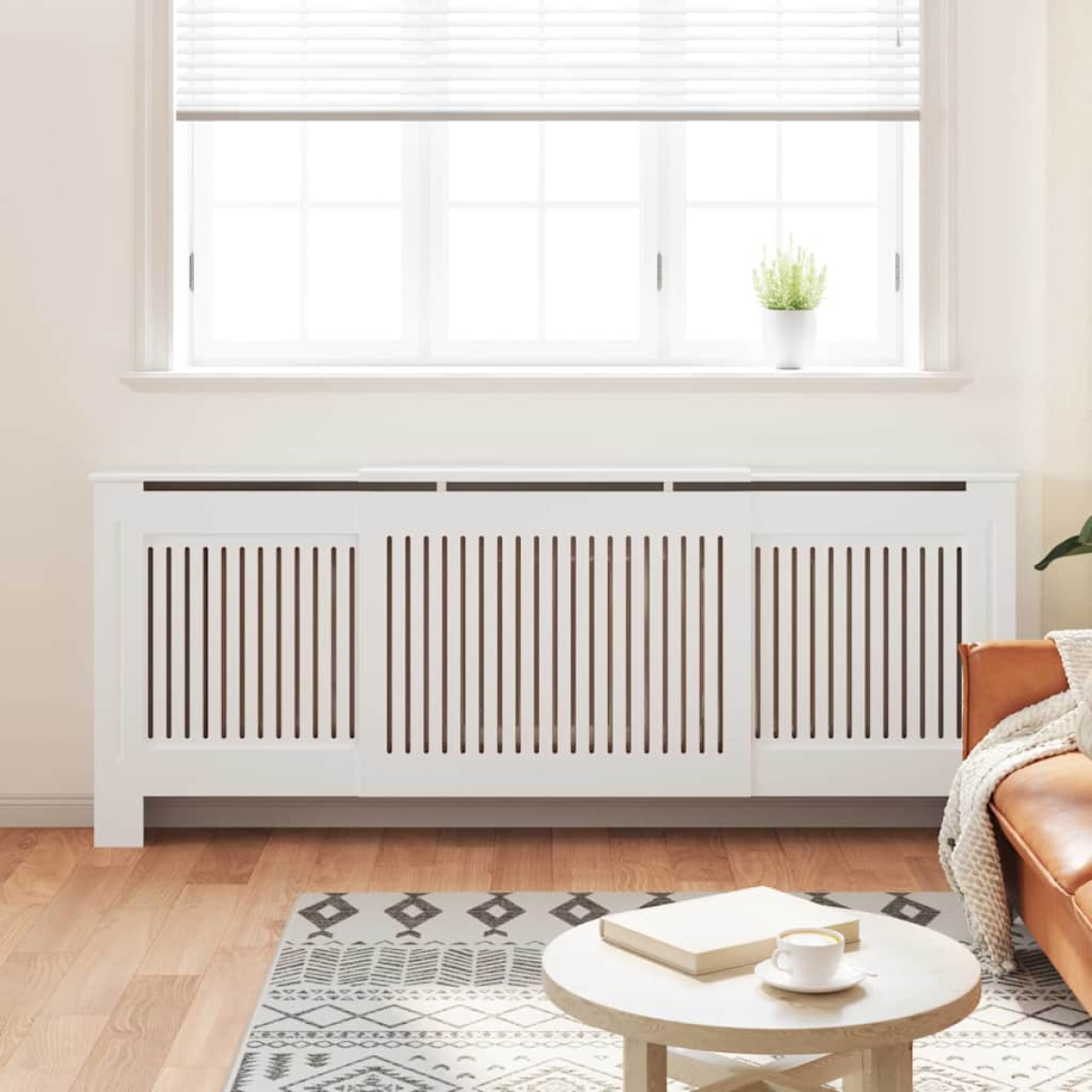 VidaXL Radiator Cover 142-205x20.5x81.5cm Slatted