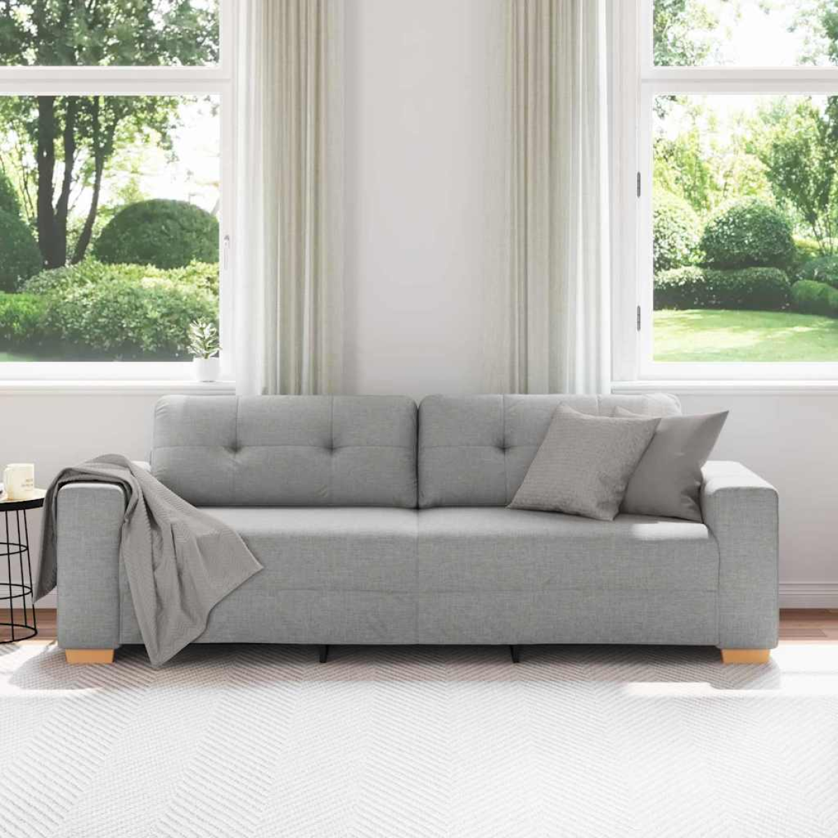VidaXL 3 Seater Sofa 180 cm Cloud Grey Fabric Living Room - vidaXL - Home Symphony