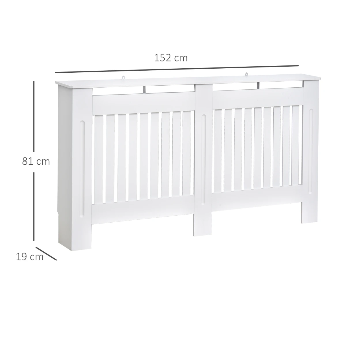 Homcom Radiator Cover Slatted 152x19x81cm Home by Homcom