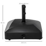 Outsunny Garden Parasol Base Outdoor Market Umbrella Stand 43kg Water or 60kg Sand Filled - Parasol