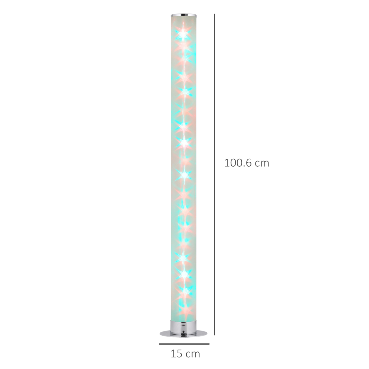 Stylish RGB Floor Lamps LED Corner Lamp with Remote Control Mood Lighting HOMCOM, featuring a clear cylindrical design.