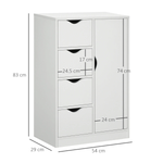 White Cabinet Slim 4-Drawer With Shelf For Home by HOMCOM