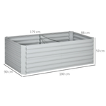 Outsunny Galvanised Steel Raised Bed 180x90cm Reinforced Rods Garden - Planters