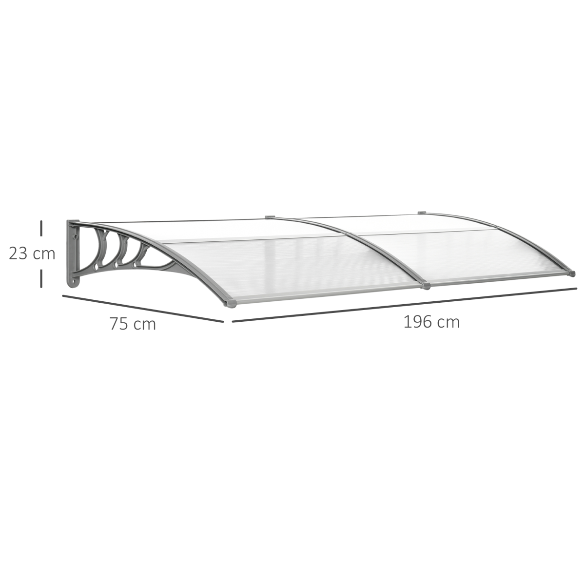 Premium Door Canopy Awning Clear UV Shield Home - Outsunny - Home Symphony