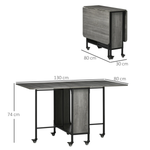 Homcom Mobile Drop Leaf Table Compact Extendable for Six by HOMCOM