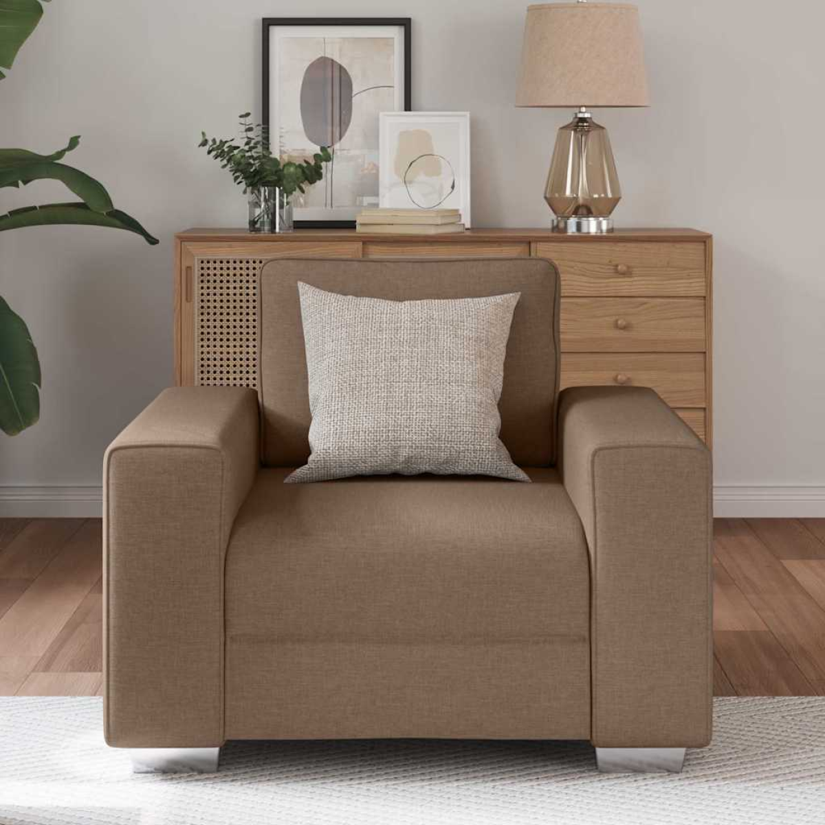 VidaXL Sofa 100x77x82 Cm Brown Fabric Cushion Living Room - vidaXL - Home Symphony