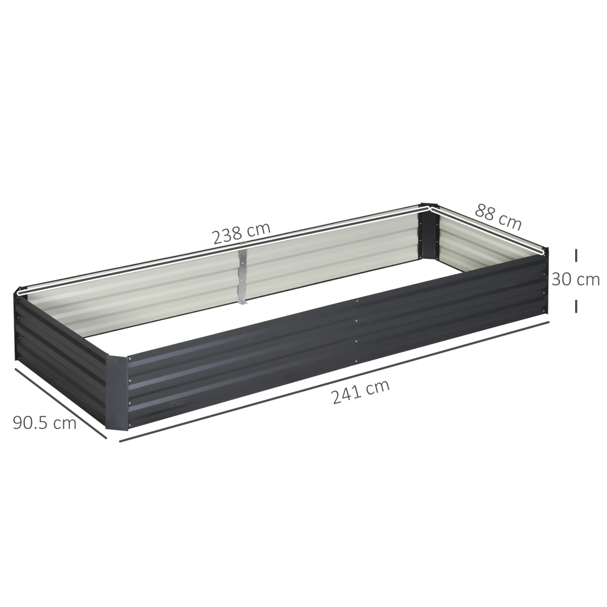 Outsunny galvanised steel raised garden bed, 120x80 cm, open-bottom for outdoor planting.