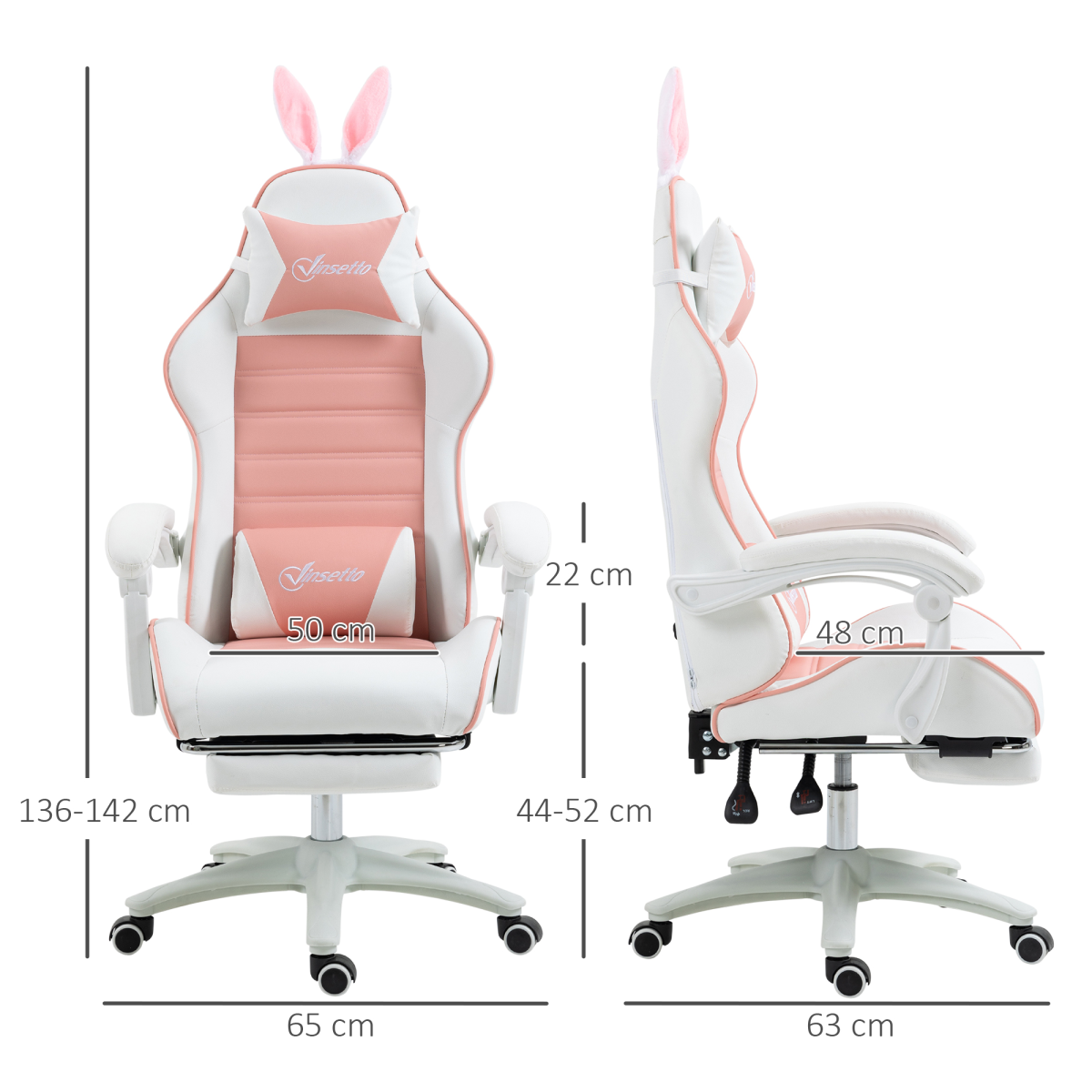 Vinsetto Racing Chair Standard Rabbit Ears Gaming