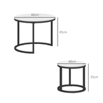 HOMCOM Glass Nest Tables Large Small Stackable by HOMCOM
