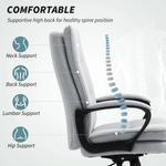 HOMCOM HOMCOM Fabric Office Chair Standard Size Double Layer Foam Padding Tilting For Home Office - Office Chair