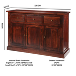 Indian Hub Jaipur Dark Mango Large Sideboard - Sideboard