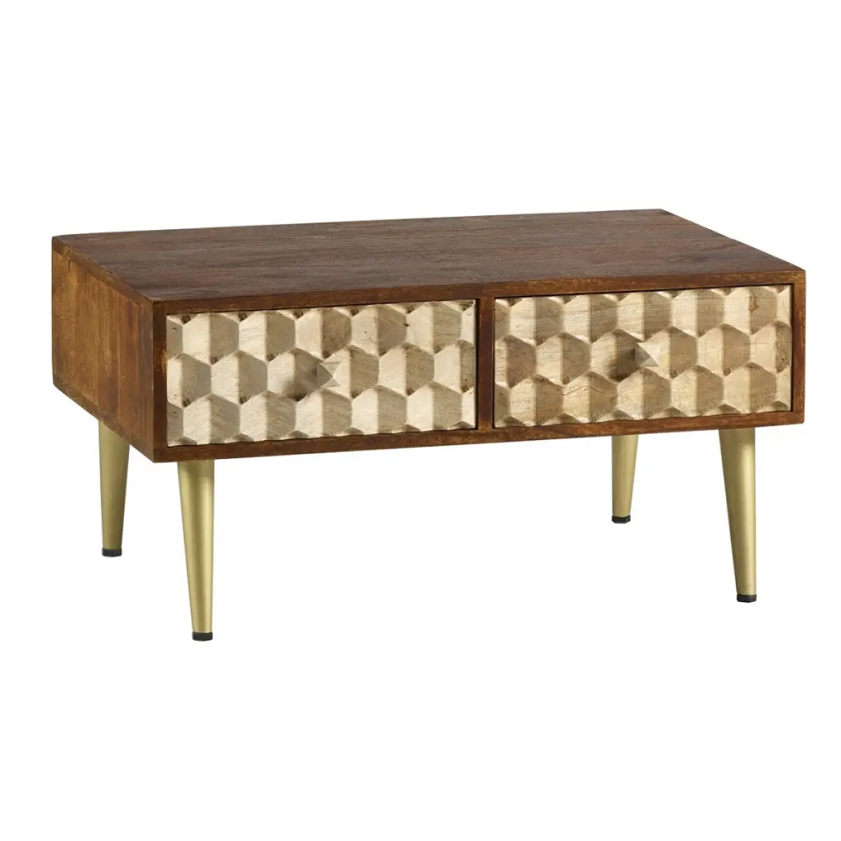 Indian Hub Edison Coffee Table With 2 Drawers - Coffee Table