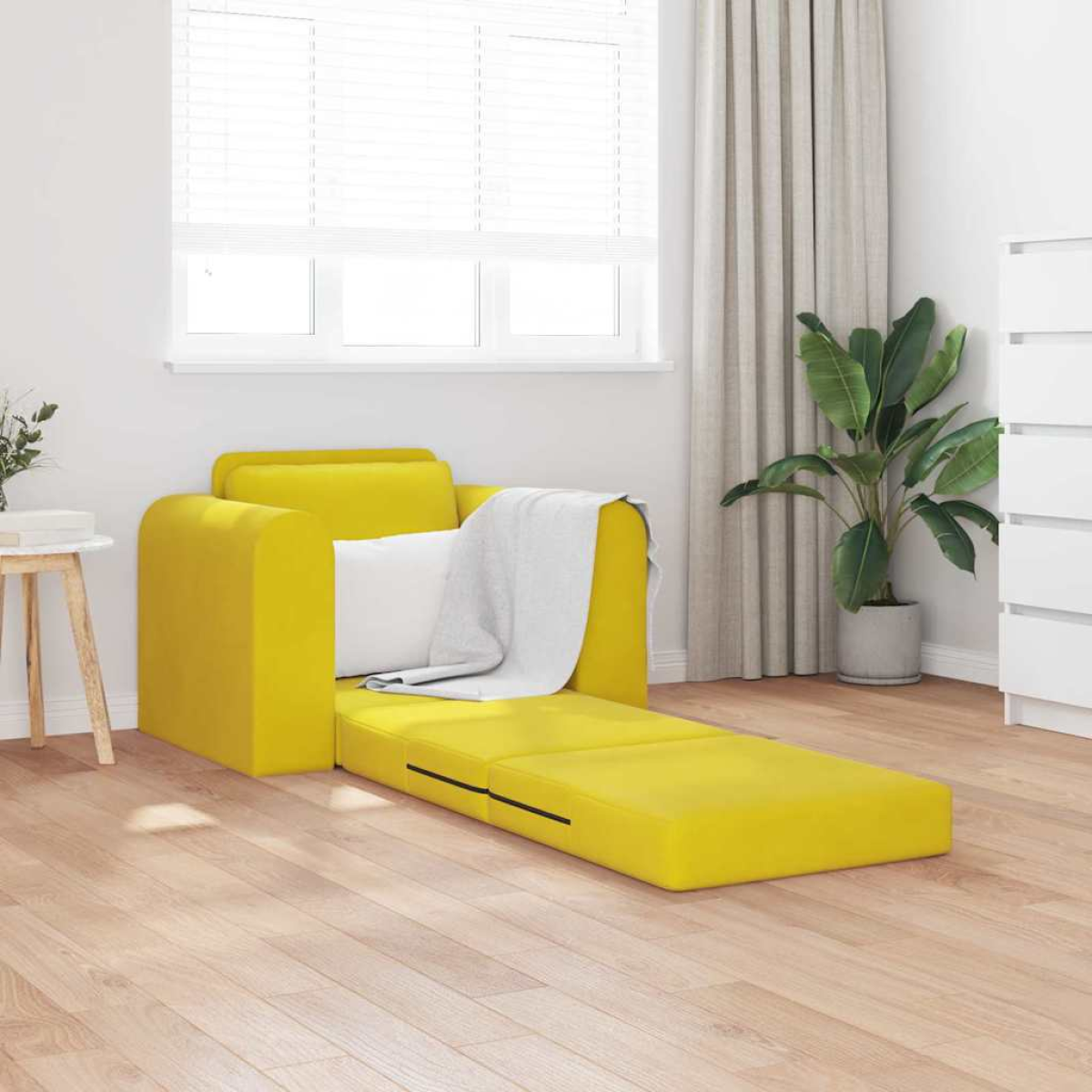 VidaXL Sofa Bed 98x71x83 Cm Velvet Yellow Living Room - vidaXL - Home Symphony