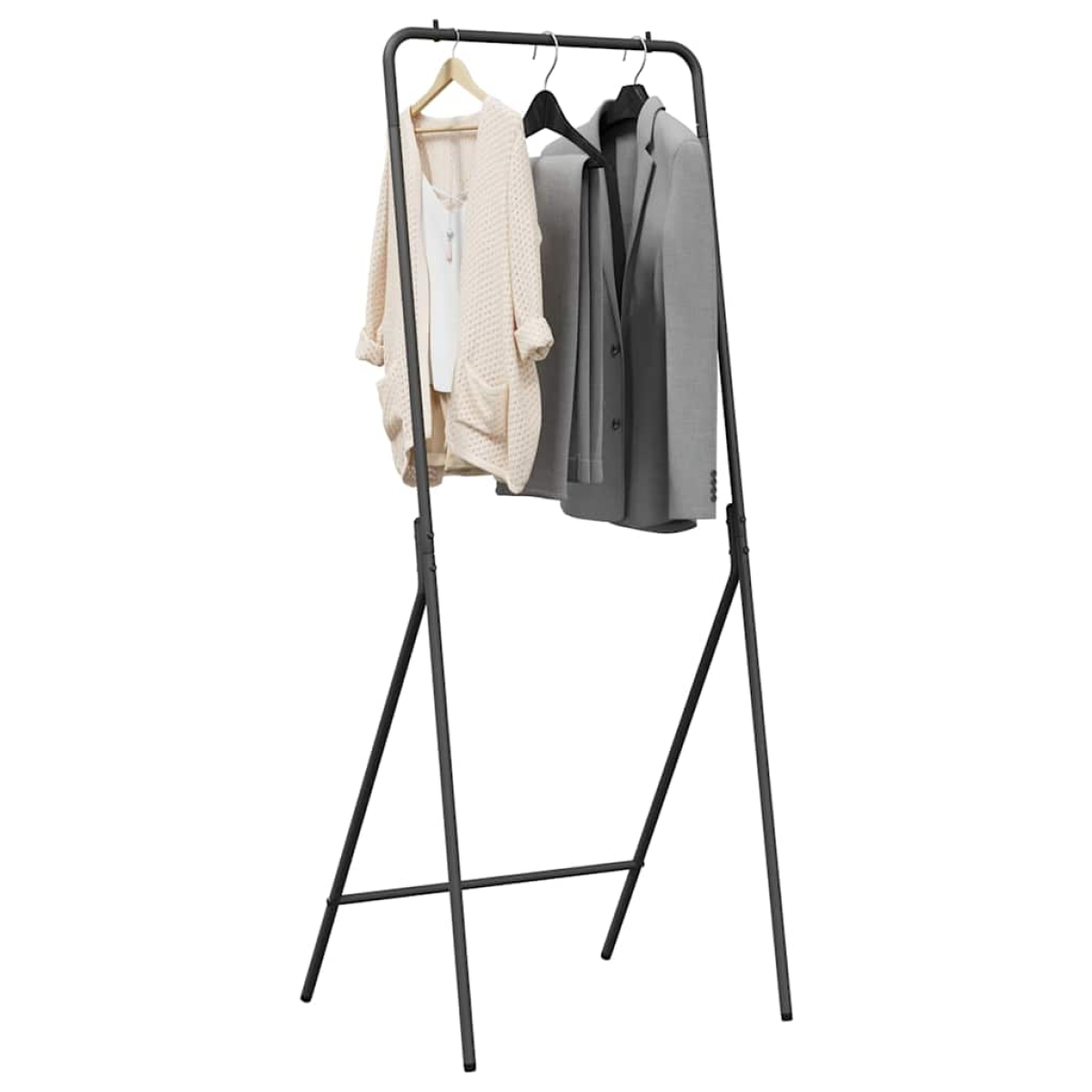 vidaXL Clothes Rack 60 x 53 x 155 cm Steel Modern Minimalist Indoor Stand Space Saving Design For Small Living Spaces - vidaXL - Home Symphony
