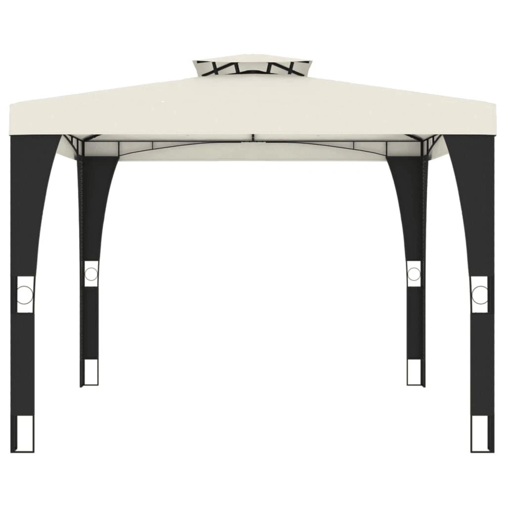 vidaXL Gazebo with Double Roof Cream 2.98x2.98 m Steel by vidaXL