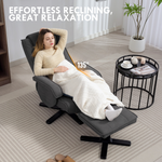 HOMCOM Velvet Recliner Medium Footstool 135 Degree Home - charcoal grey recliner with plush padding for pure relaxation