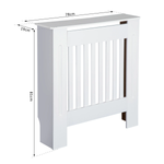 HOMCOM White Painted Radiator Cover Cabinet Standard Size Slatted Vent Top Shelf Wall Mount Home Office - Radiator