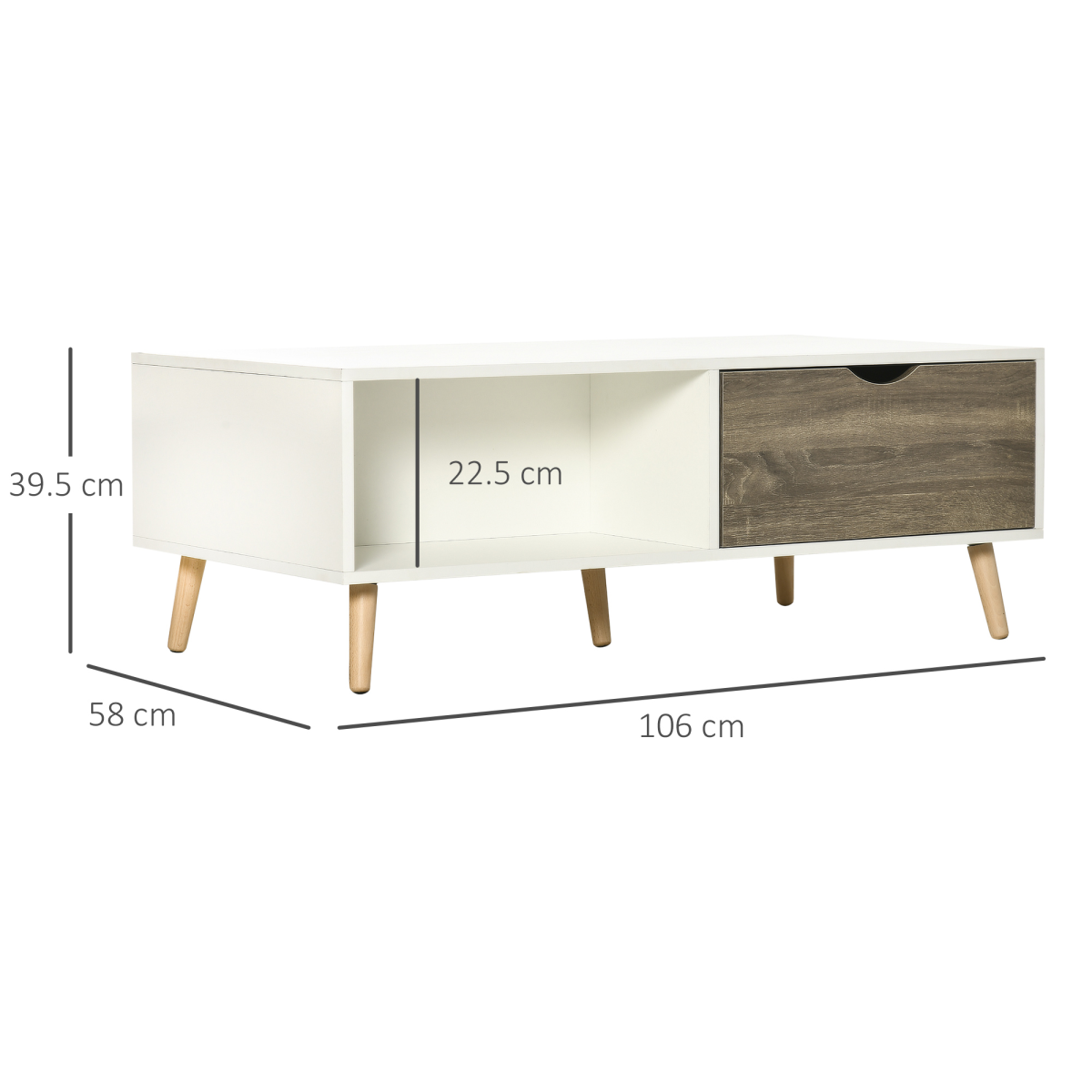 Modern White Coffee Table With Storage Drawers