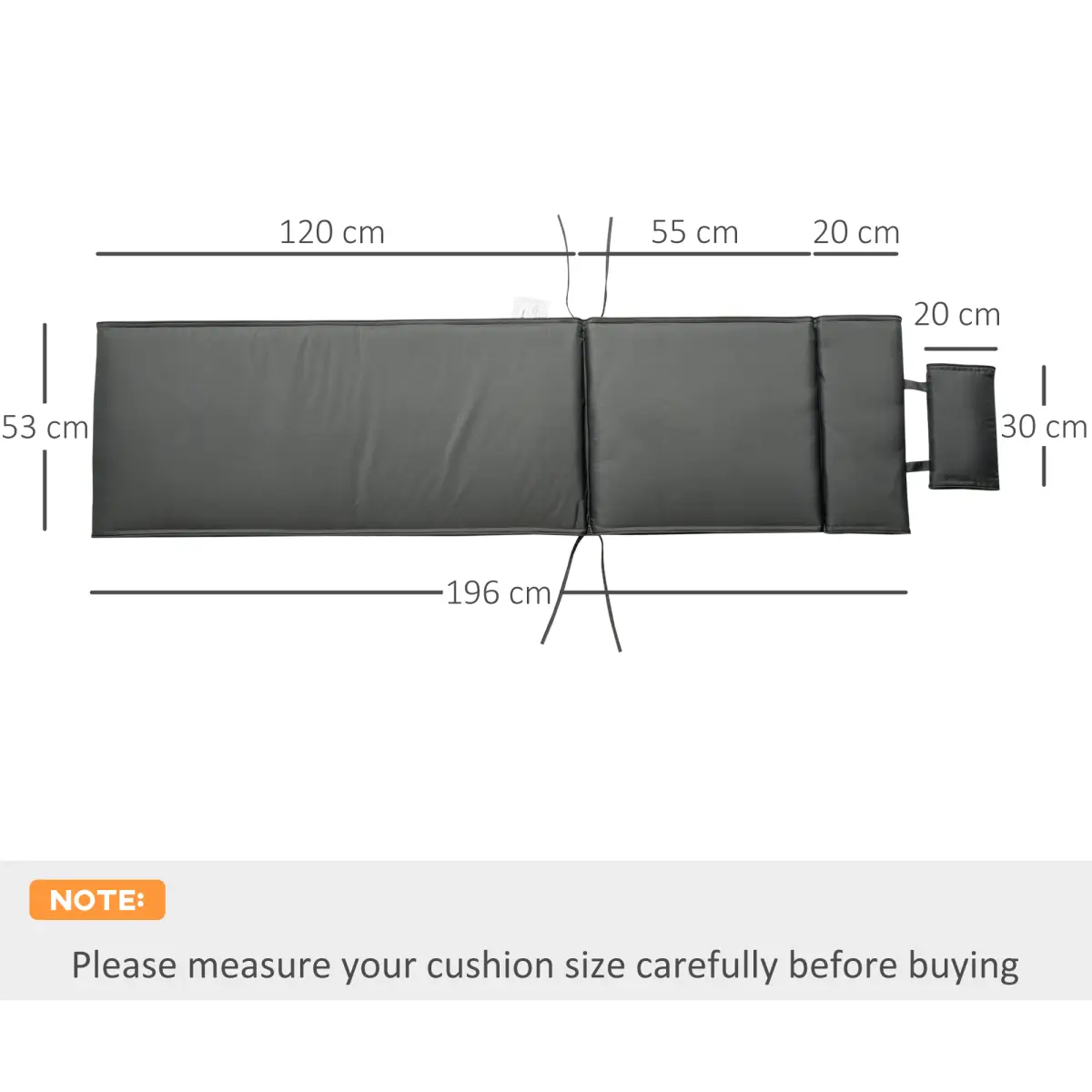 Outsunny Outsunny Garden Sun Lounger Chair Cushion Reclining Relaxer Indoor Outdoor Grey - Sun Lounger