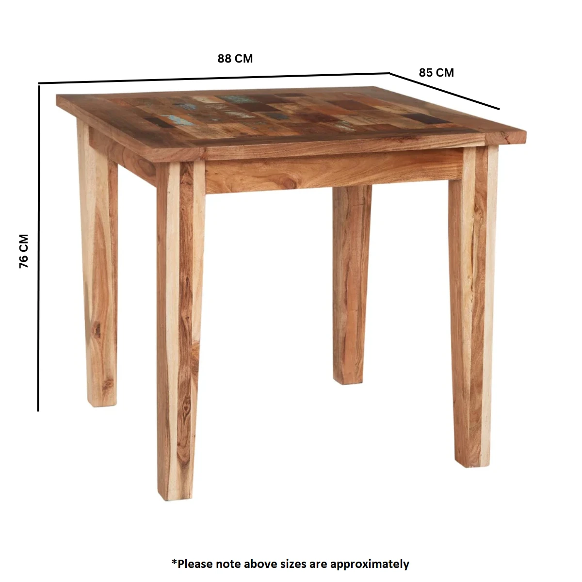Indian Hub Coastal Small Dining Table Solid Reclaimed Wood for Homes - Dining Table