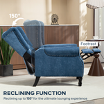 HOMCOM Manual Reclining Armchair With Footrest Royal Blue - HOMCOM - Home Symphony