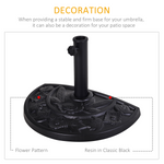 Outsunny Outsunny 9kg Half Round Parasol Umbrella Base Resin Outdoor Garden Furniture - Parasol