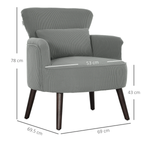 HOMCOM Armchair Wingback Corduroy Cushioned For Living Room by HOMCOM