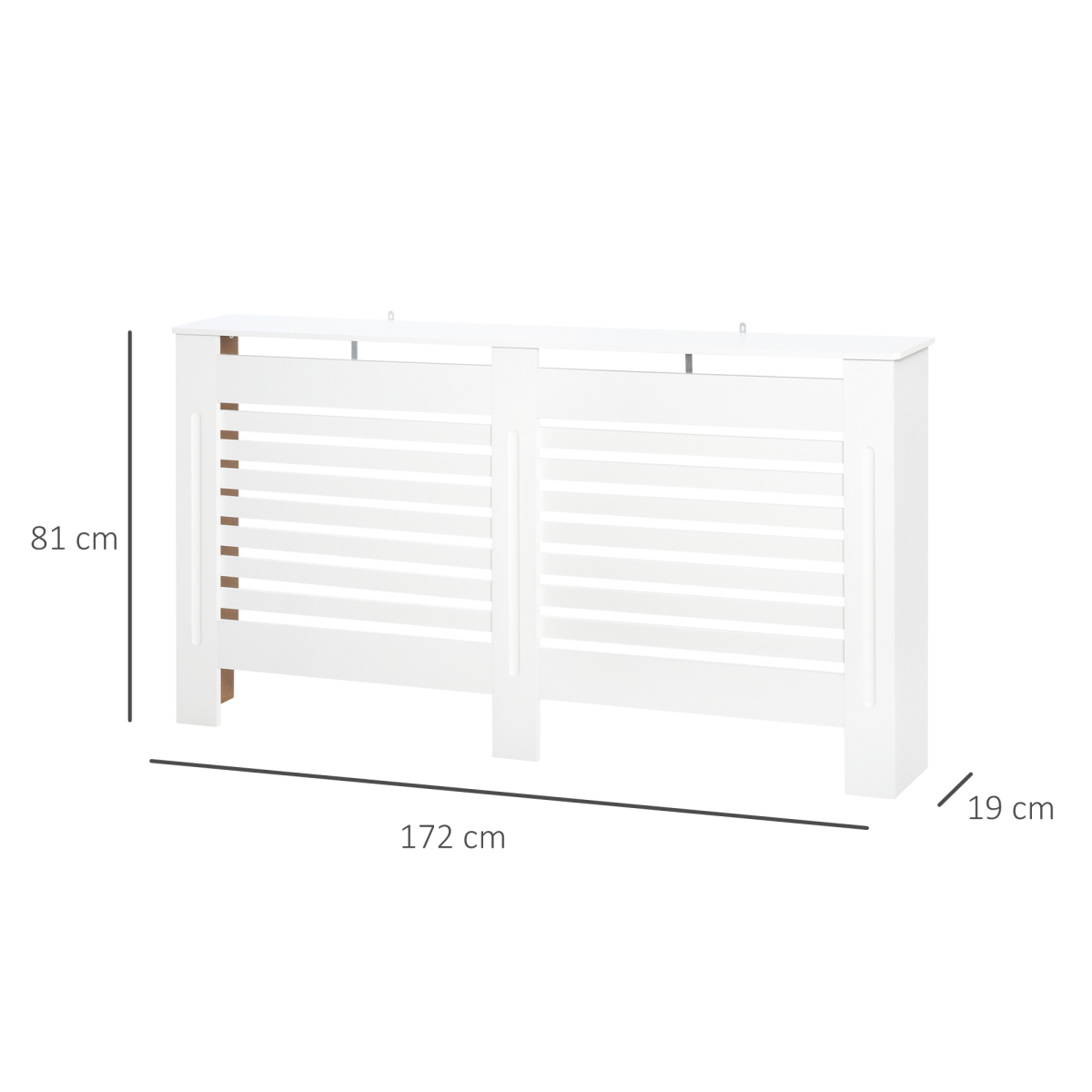 HOMCOM Radiator Cover Cabinet Medium Slatted Ventilation Top Shelf Child Safe Wall Mounted