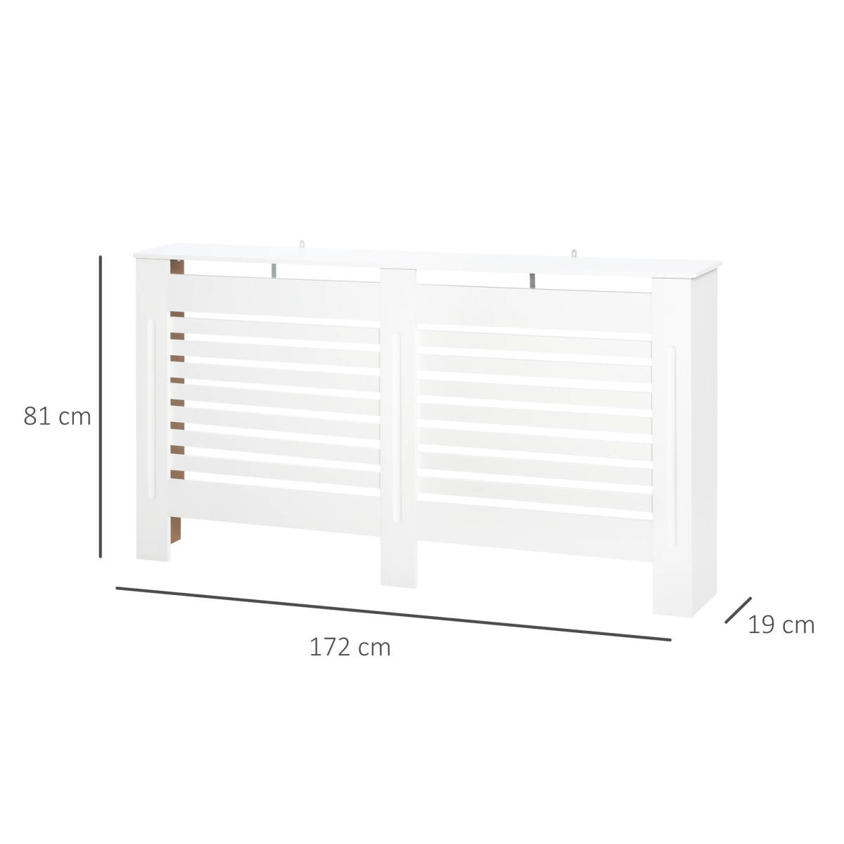 HOMCOM Radiator Cover Cabinet Medium Slatted Ventilation Top Shelf Child Safe Wall Mounted by HOMCOM