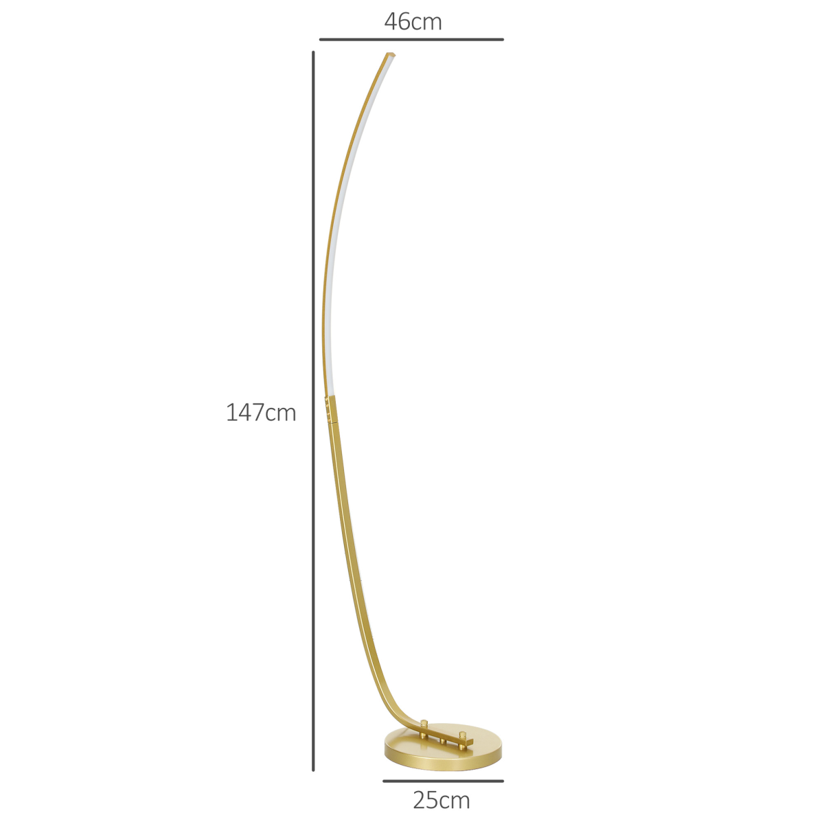 Sleek HOMCOM Floor Lamp with LED Strip, Standing Lamp for Living Room, Gold Tone adds elegance and brightness to your space.