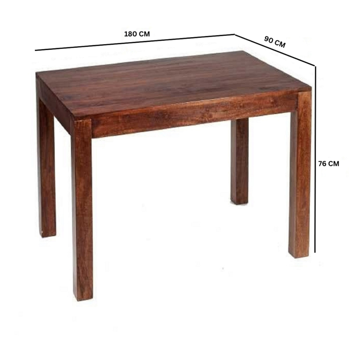 Toko Mango Dining Table 180cm Large Walnut Finish for Homes - Indian Hub - Home Symphony