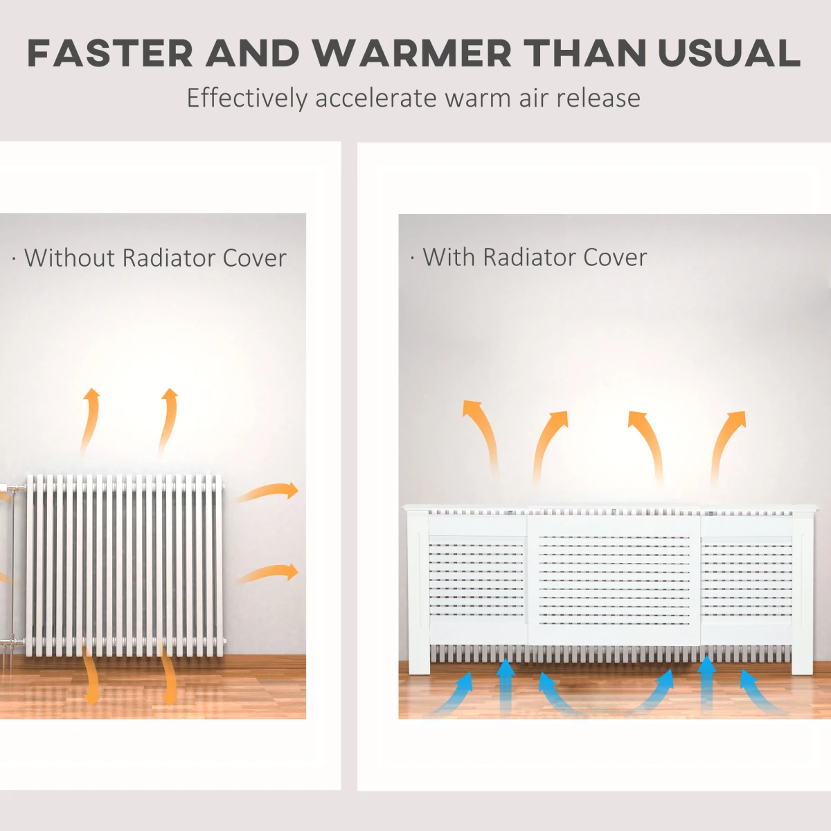 N/A Premium MDF Radiator Cover With Slatted Vent Design Top Shelf And Easy Wall Mounting - Radiator