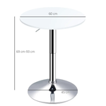 Unbranded 60cm Adjustable Height Round Bar Table w/ Swivel Top Metal Frame White - Dining Table