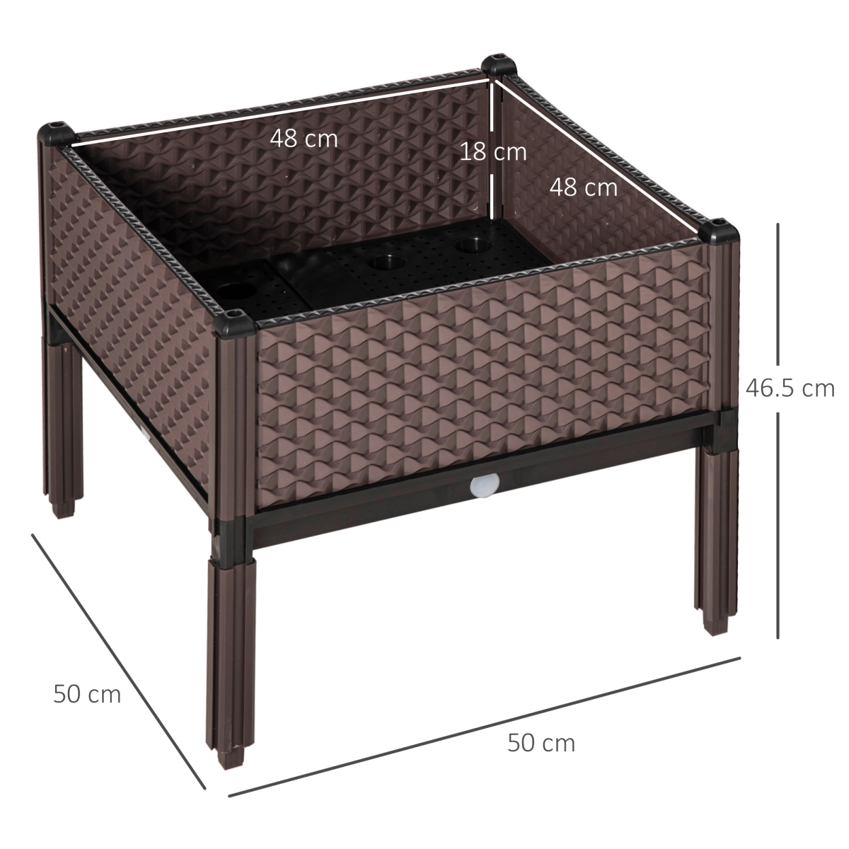 Outsunny brown raised garden bed set of 2 for balcony gardening with legged frame and textured panels.
