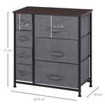 HOMCOM Chest Of Drawers 7-Drawer Fabric Drawers With Sturdy Metal Frame For Bedroom Storage by HOMCOM