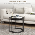 HOMCOM Nesting Tables Tray Removable Living Room - HOMCOM - Home Symphony