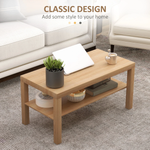 HOMCOM HOMCOM Coffee Table Rectangular 110 X 60 Cm With Storage And Open Shelf Natural Finish For Living Room - Coffee Table
