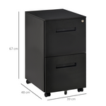 Vinsetto 2-Drawer Locking File Cabinet Office - Unbranded - Home Symphony