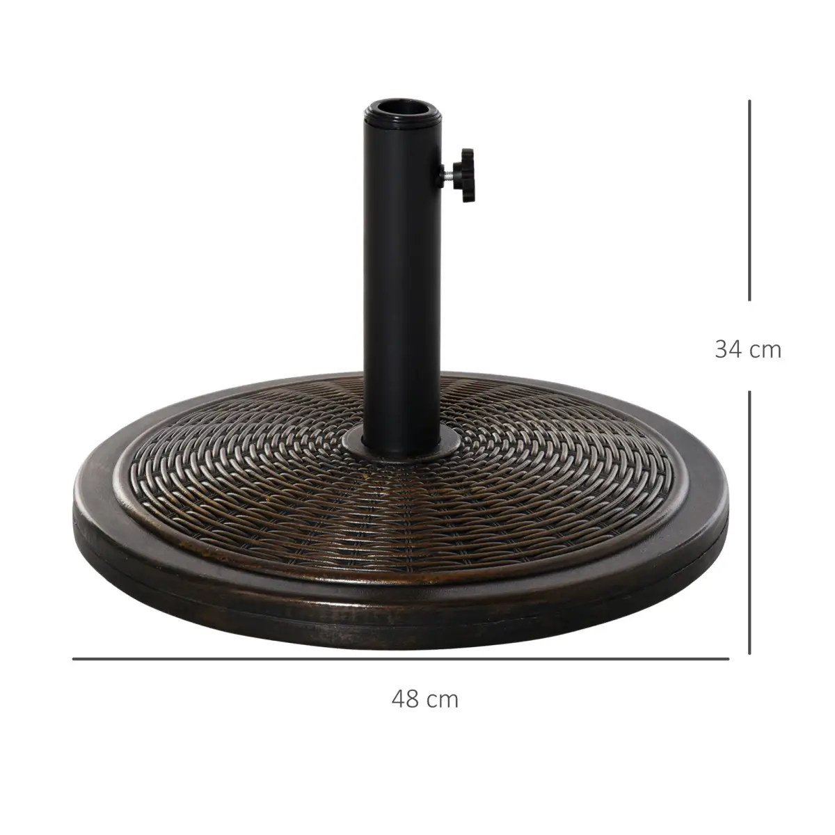 Outsunny Outsunny Cantilever Offset Umbrella Base Cement Parasol Stand, Black - Parasol