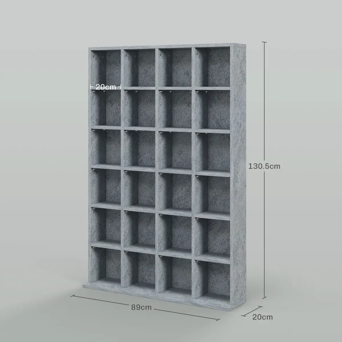 HOMCOM HOMCOM DVD CD Media Storage Rack, Video Display Unit, 89 x 130.5 cm, Grey - Wine Rack