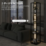 HOMCOM Floor Lamp with Four-Tier Shelf for Cozy Living by HOMCOM