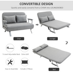 HOMCOM 2 Seater Sofa Bed Click Clack Light Grey Living Room - HOMCOM - Home Symphony