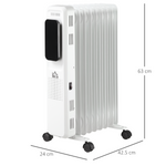 HomCom Oil Radiator 9 Fin Remote Timer Home - HOMCOM - Home Symphony