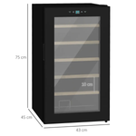 HOMCOM 24 Bottles Wine Fridge with Glass Door Digital Touch Screen Control LED Light - Wine Rack